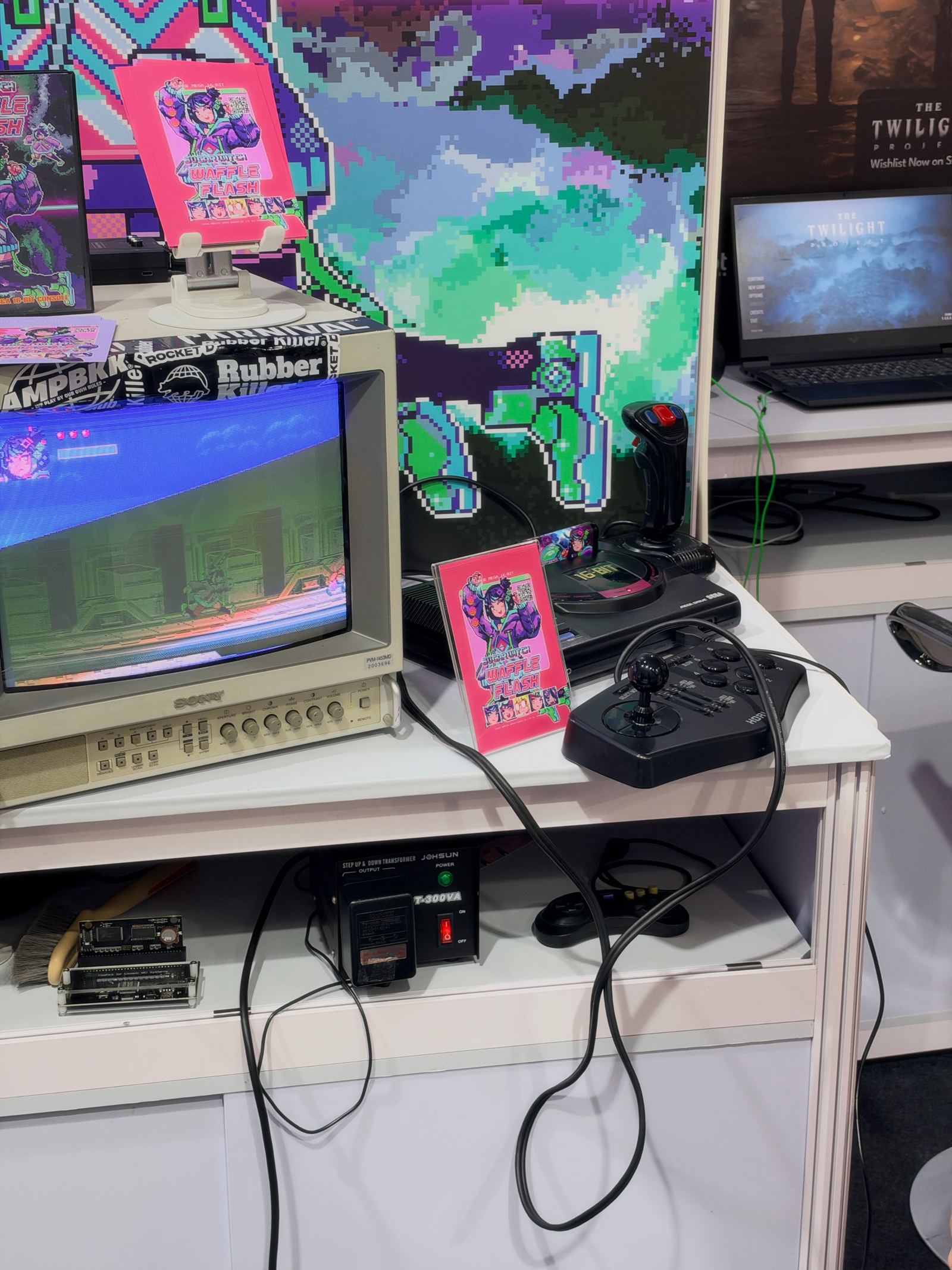 Sugar Witch Waffle Flash เล่นบนจอ CRT กับเครื่องสไตล์ Mega Drive